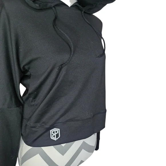 Born Primitive Crossfit Cropped Tulip Back Crisscross Sweatshirt Black Size Lg - Picture 2 of 7